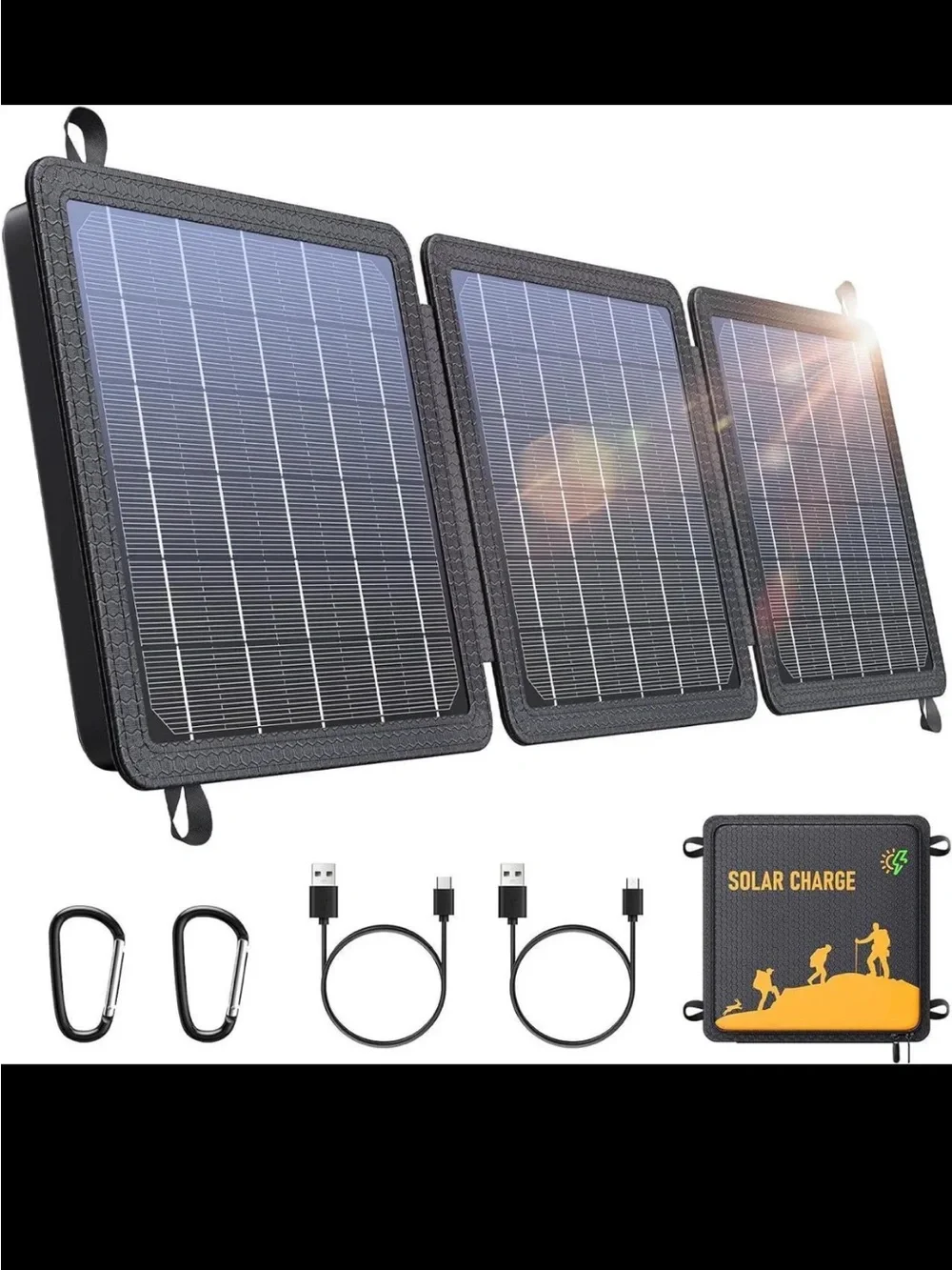 15W Small Portable Solar Panel Chargers, Waterproof, Foldable